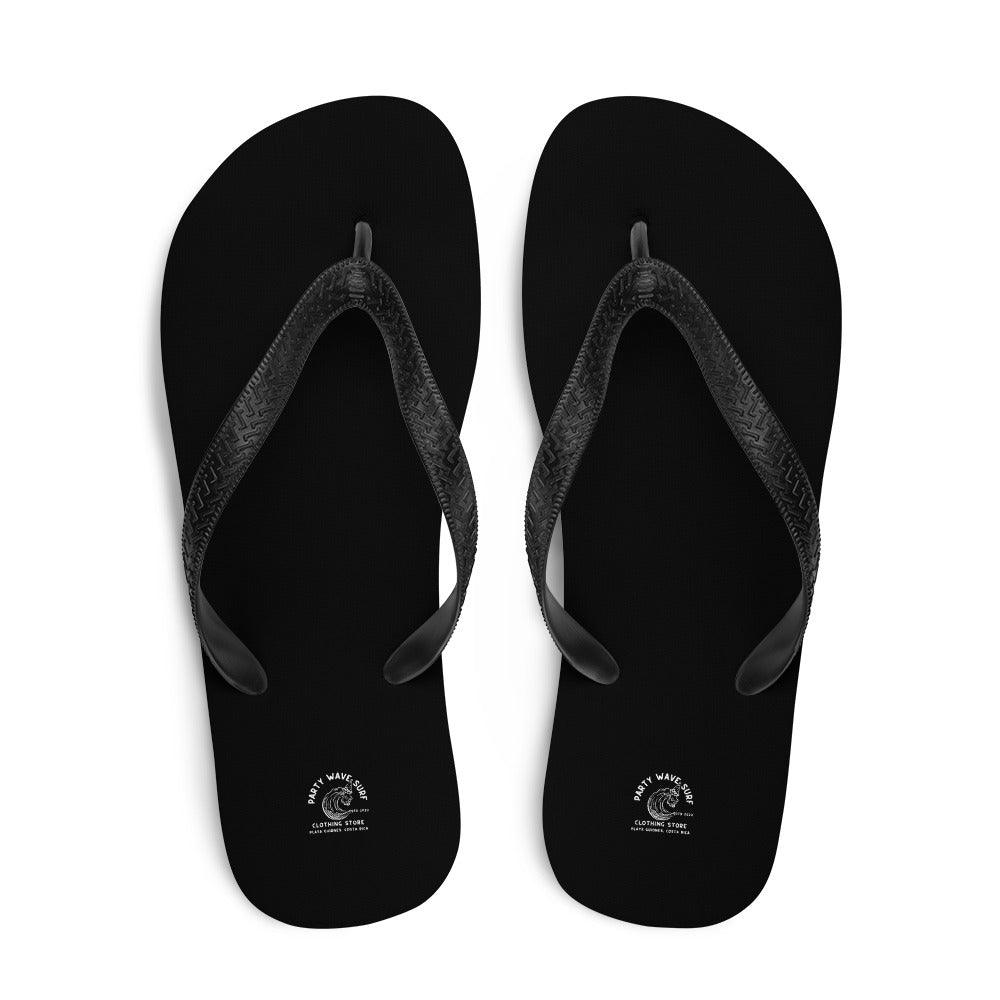 Party Wave Surf Black Flip-Flops - Party Wave Surf Store