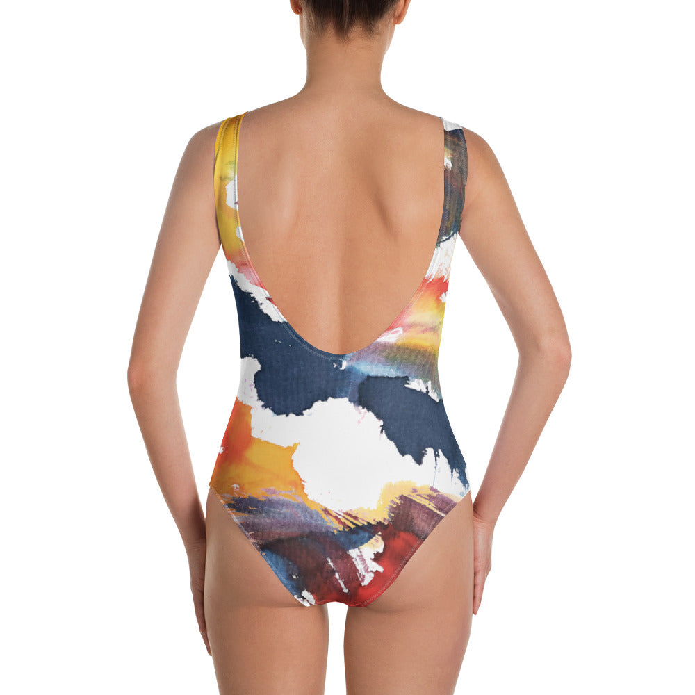 Watercolor One-Piece Swimsuit