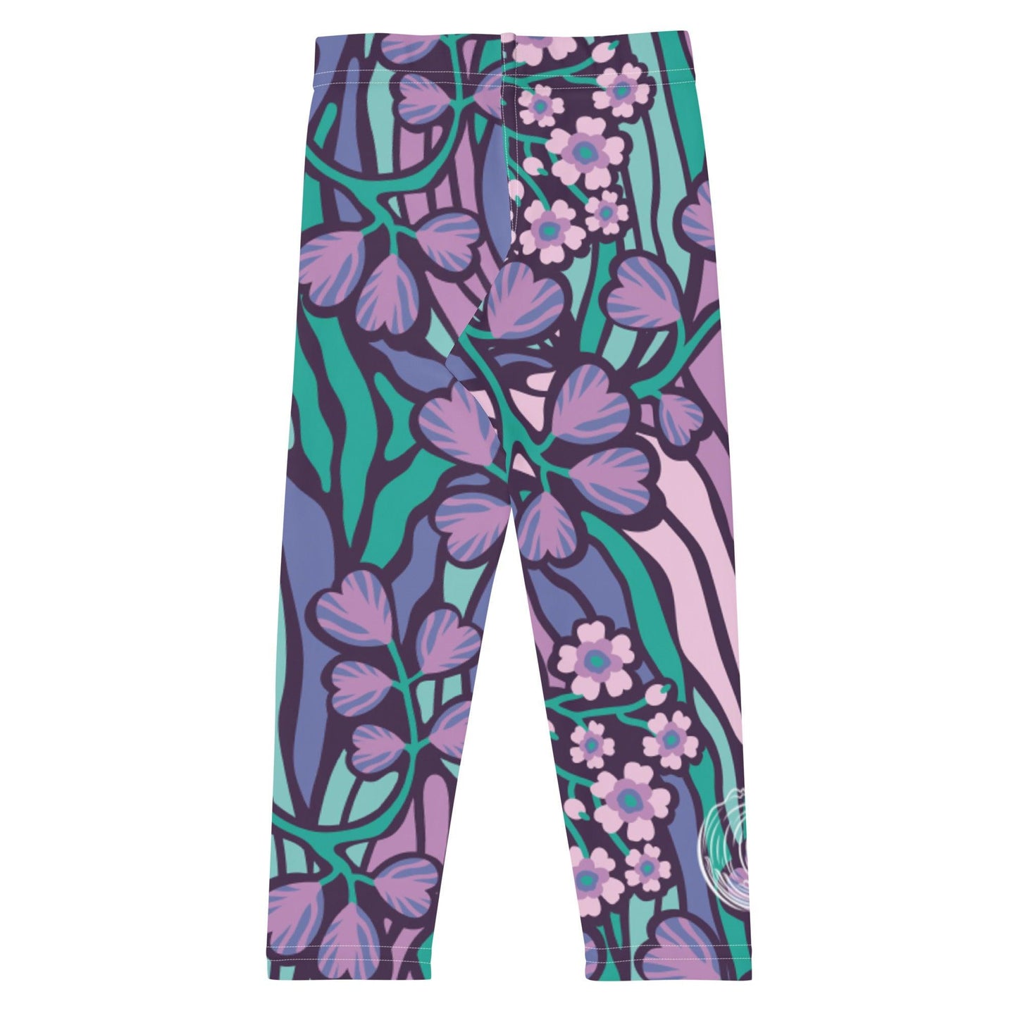 Blue flowers Kid's Leggings - Party Wave Surf Store