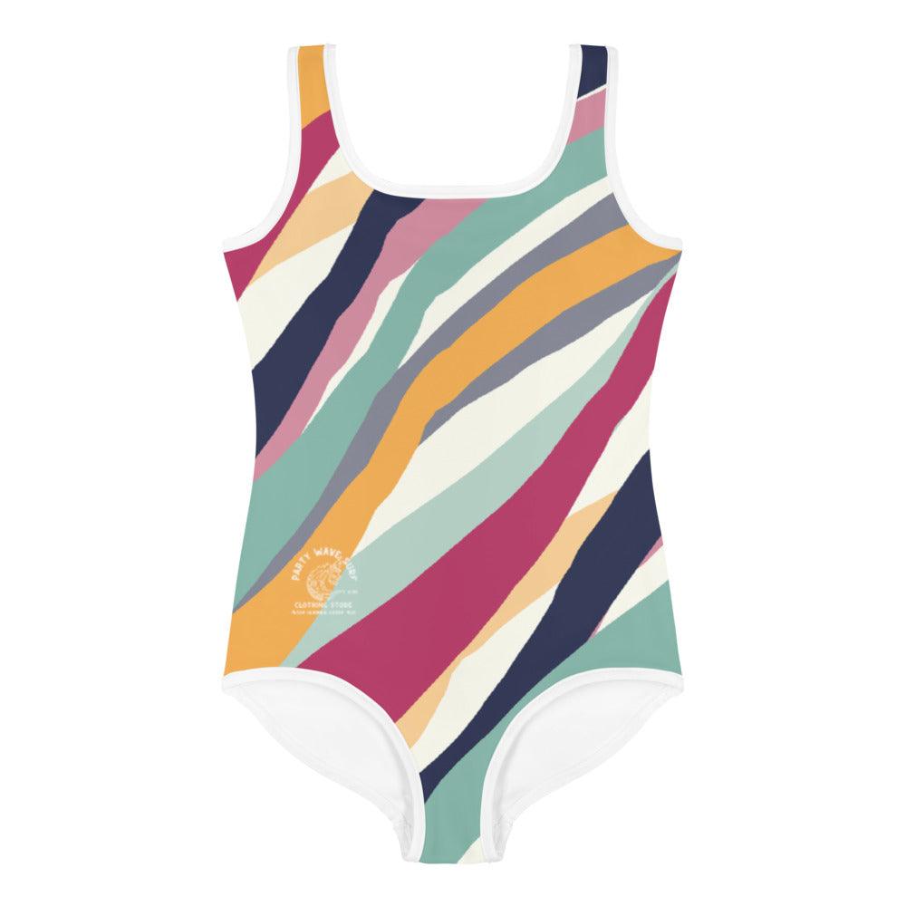 Colors and Stripes Kids Swimsuit - Party Wave Surf Store