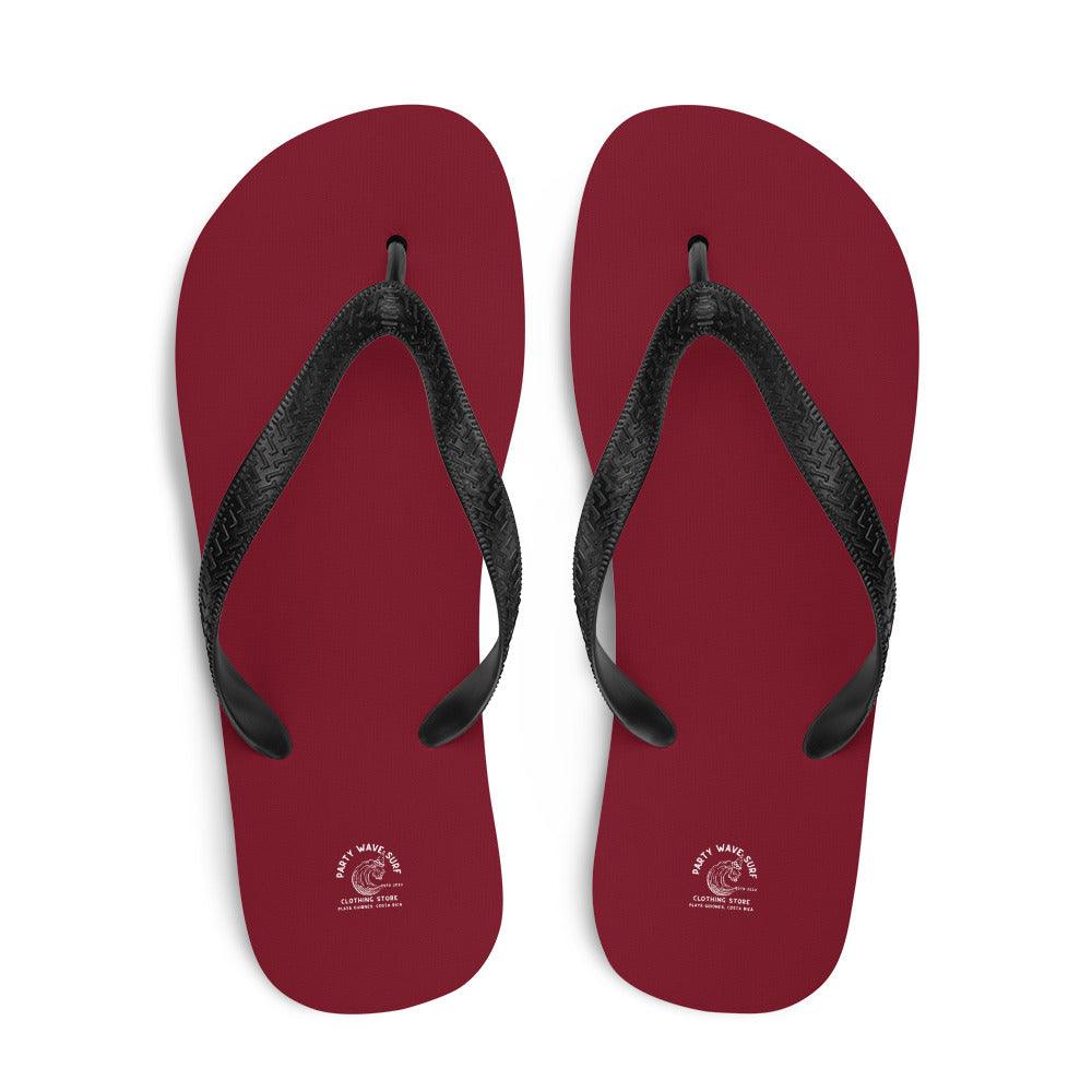 Party Wave Surf Burgundy Flip-Flops - Party Wave Surf Store