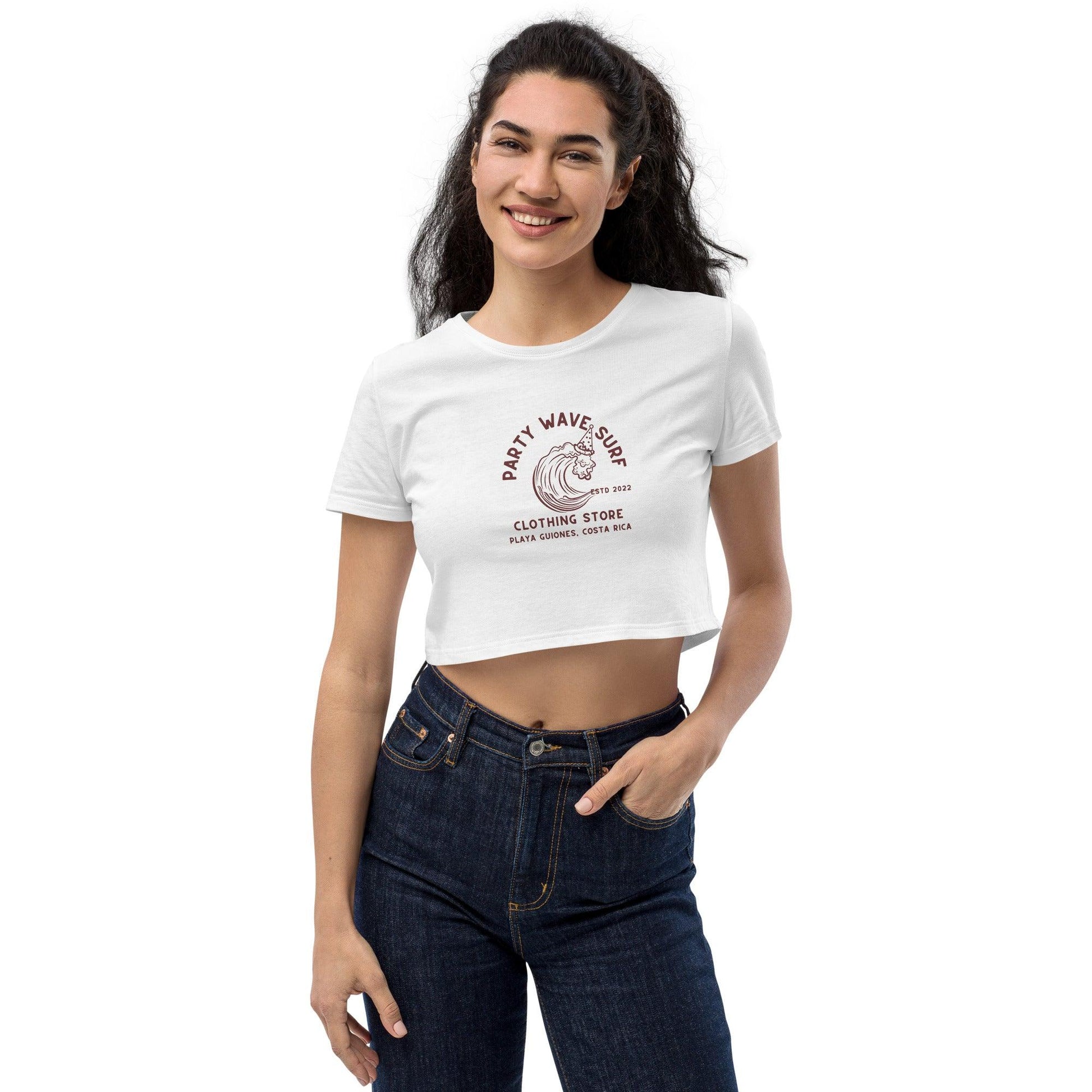 Party Wave Surf Slim-fit Organic Crop Top - Party Wave Surf Store