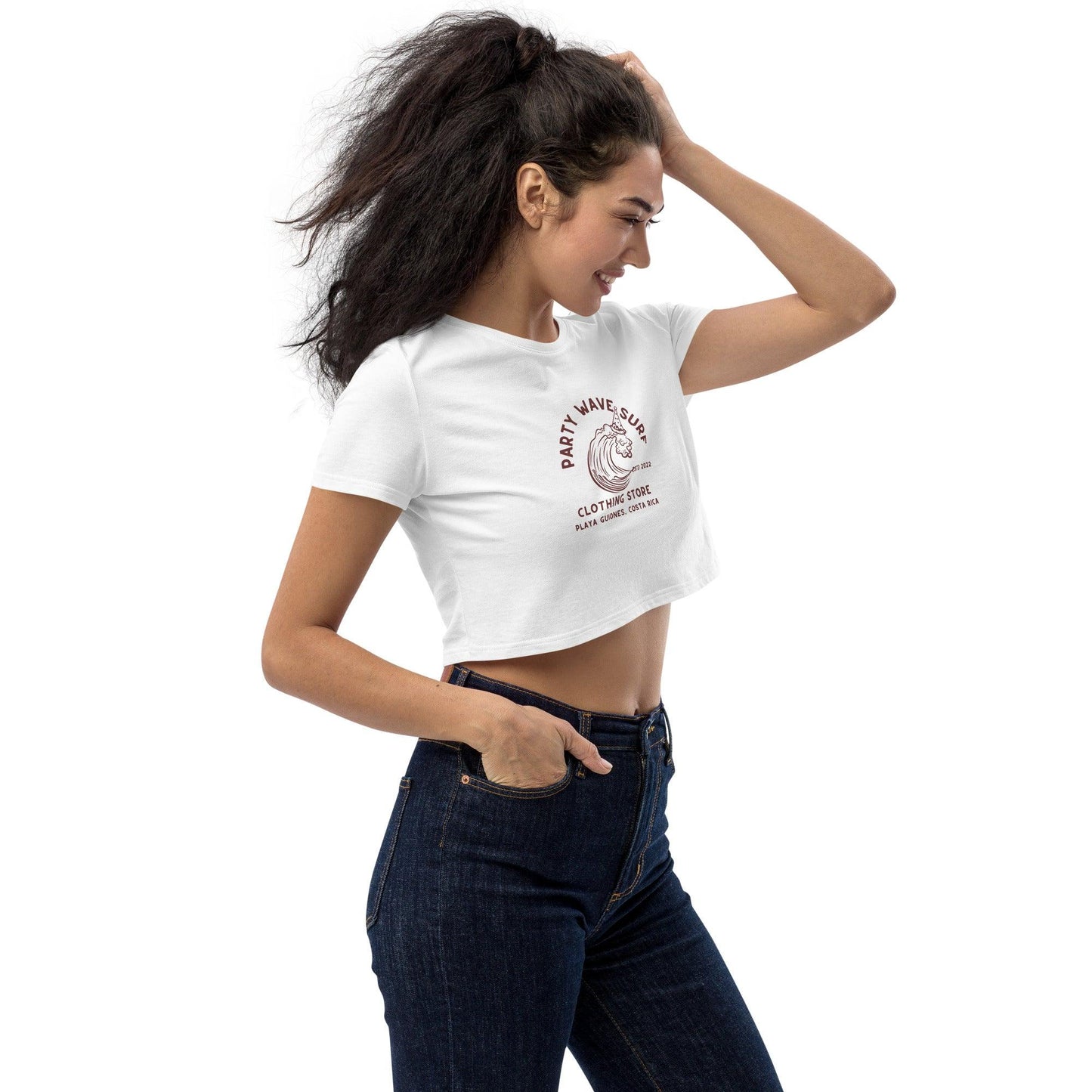 Party Wave Surf Slim-fit Organic Crop Top - Party Wave Surf Store