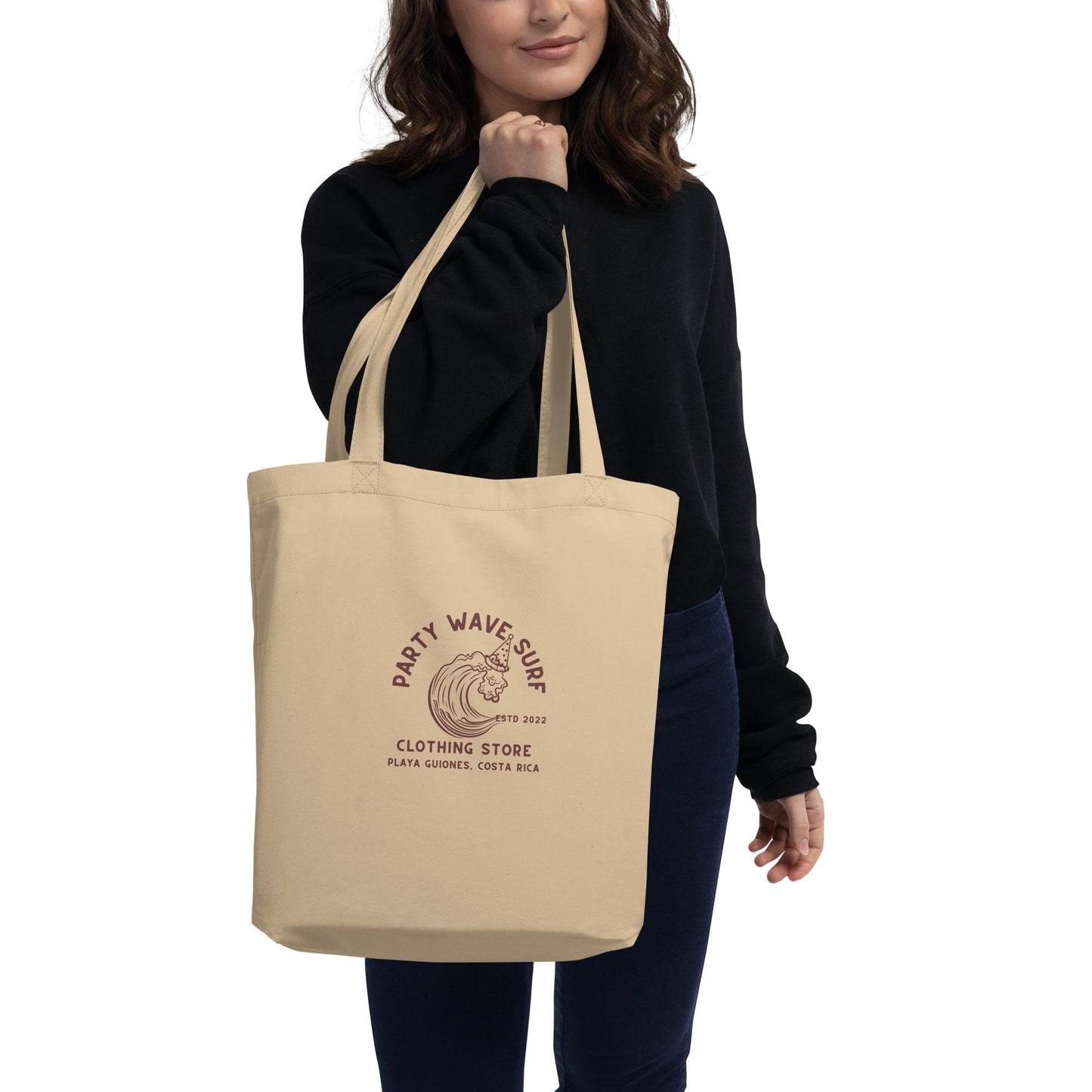 Party Wave Surf Tan Eco Tote Bag - Party Wave Surf Store