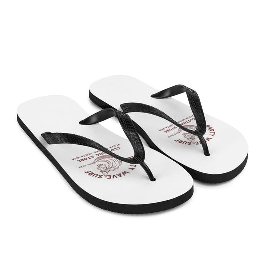 Party Wave Surf White Flip-Flops - Party Wave Surf Store