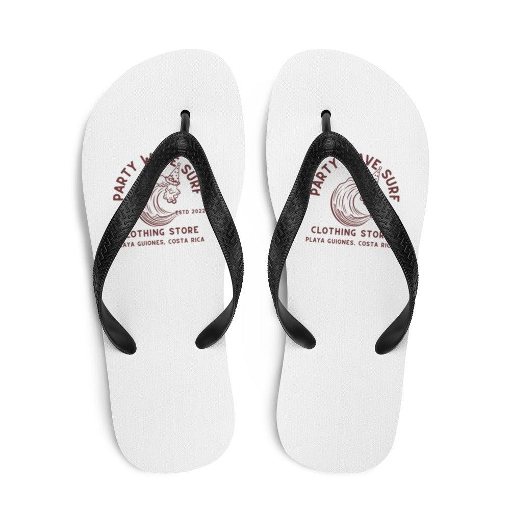 Party Wave Surf White Flip-Flops - Party Wave Surf Store