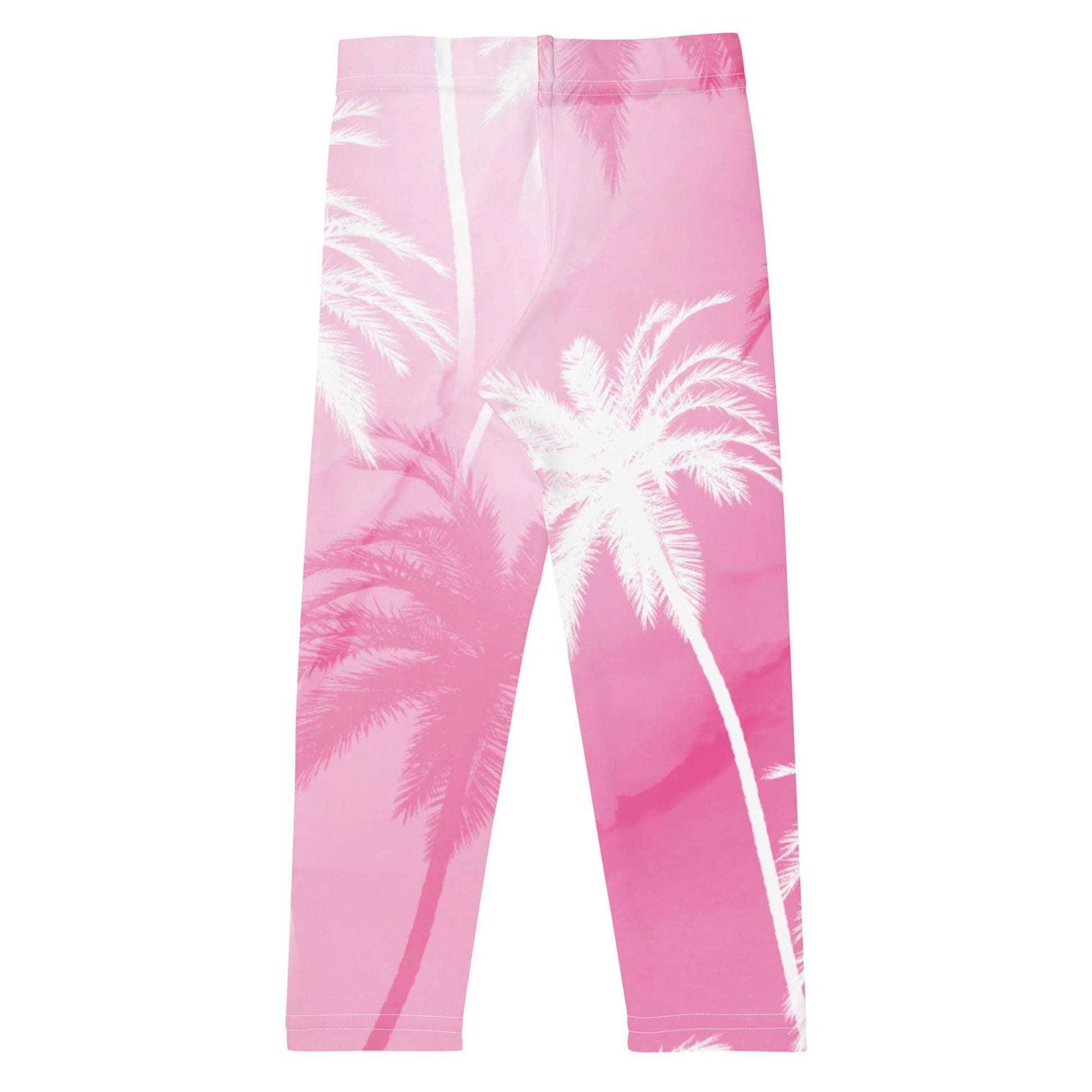 Pink Palm Trees Kid's Leggings - Party Wave Surf Store