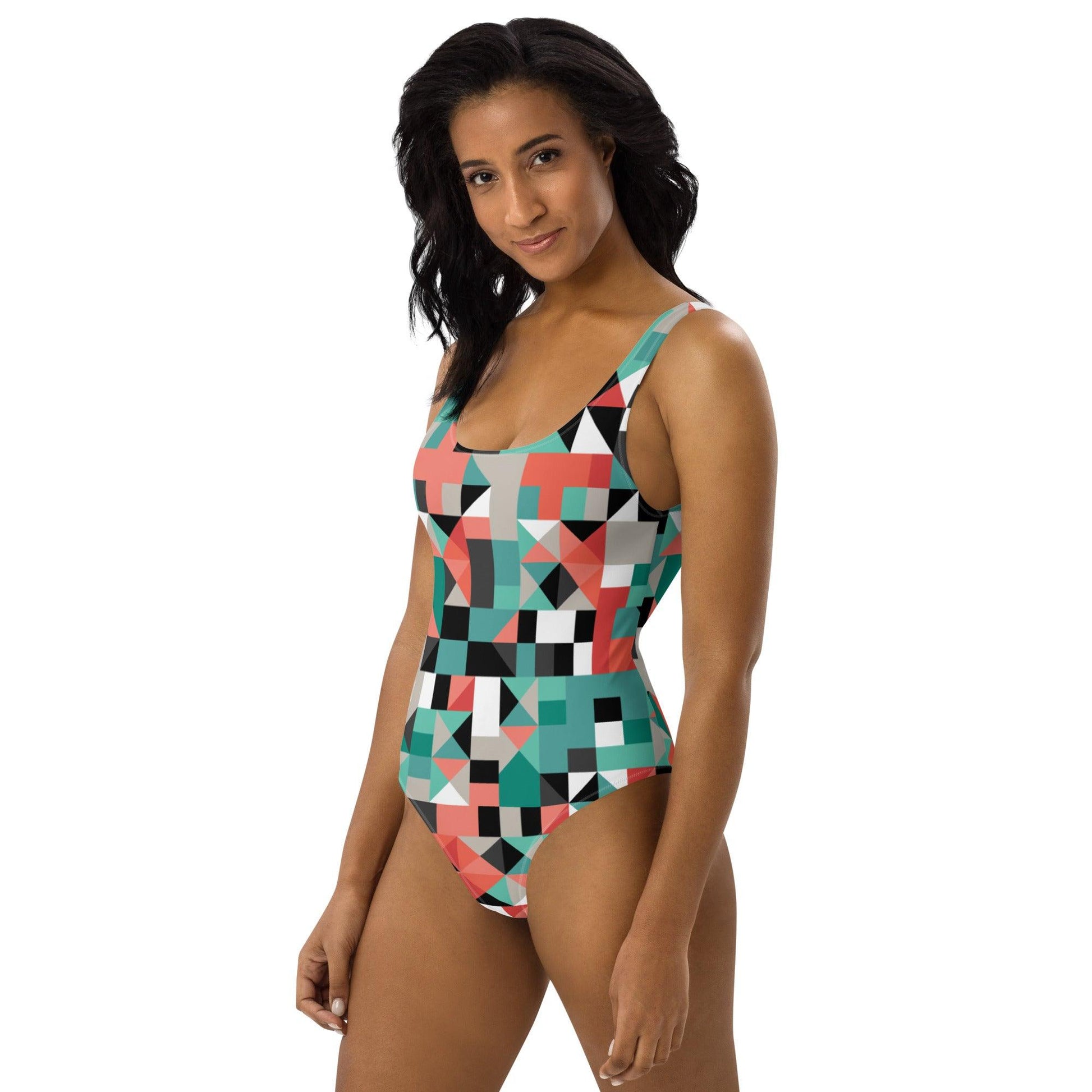 Polygon One-Piece Swimsuit - Party Wave Surf Store