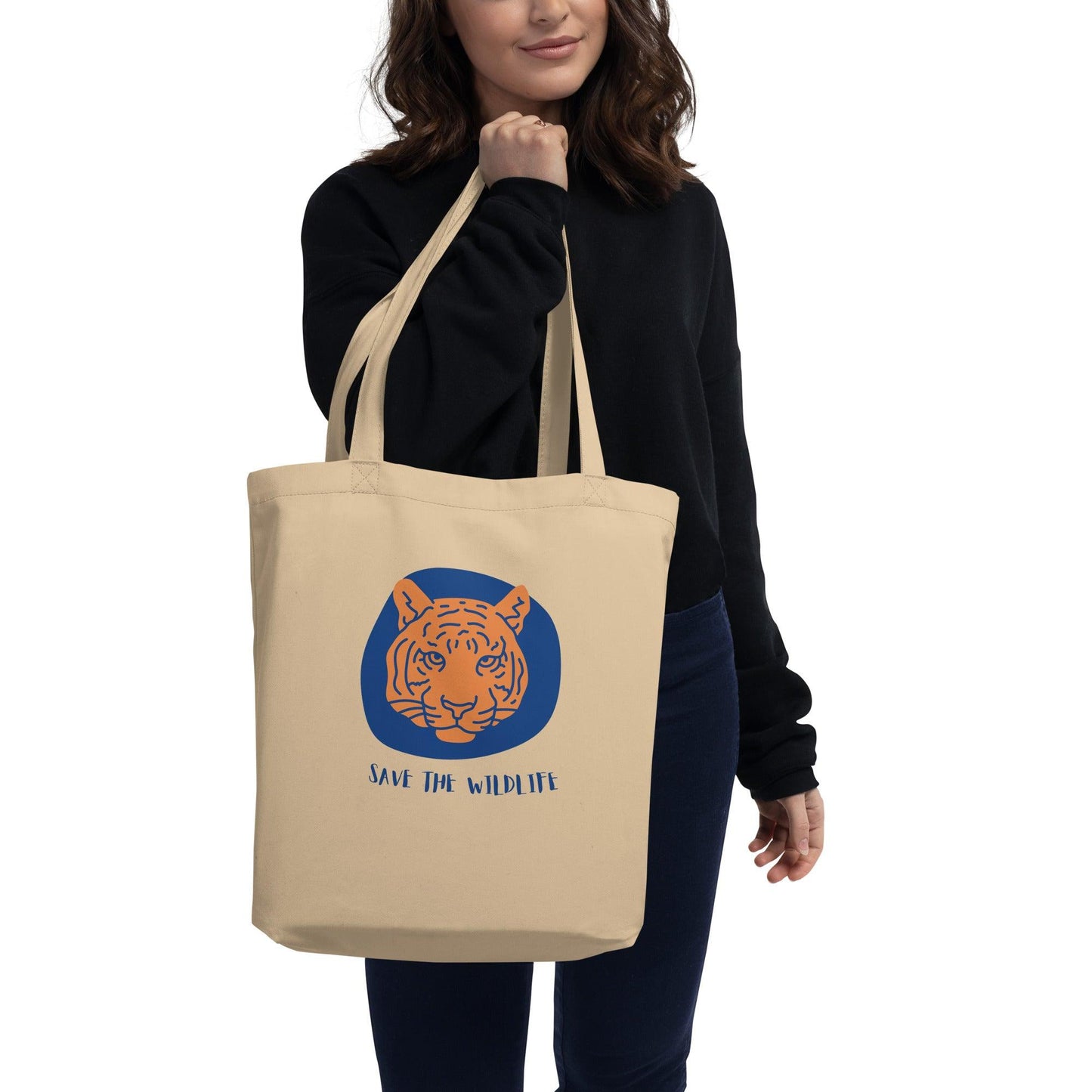 Save the Wildlife Tiger Eco Tote Bag - Party Wave Surf Store