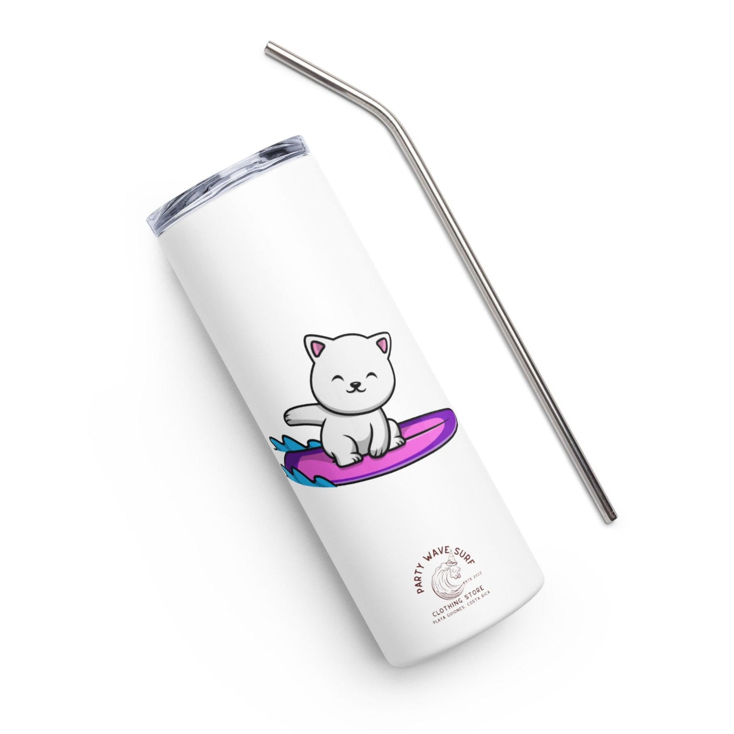 Surfing Kitty Stainless Steel Tumbler - Party Wave Surf Store