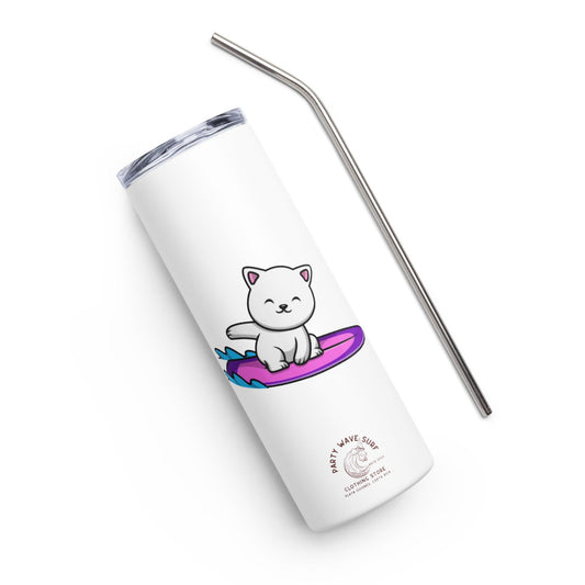 Surfing Kitty Stainless Steel Tumbler - Party Wave Surf Store