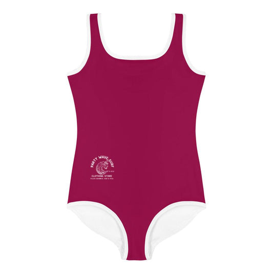 UPF 40+ Burgundy Kids Swimsuit - Party Wave Surf Store