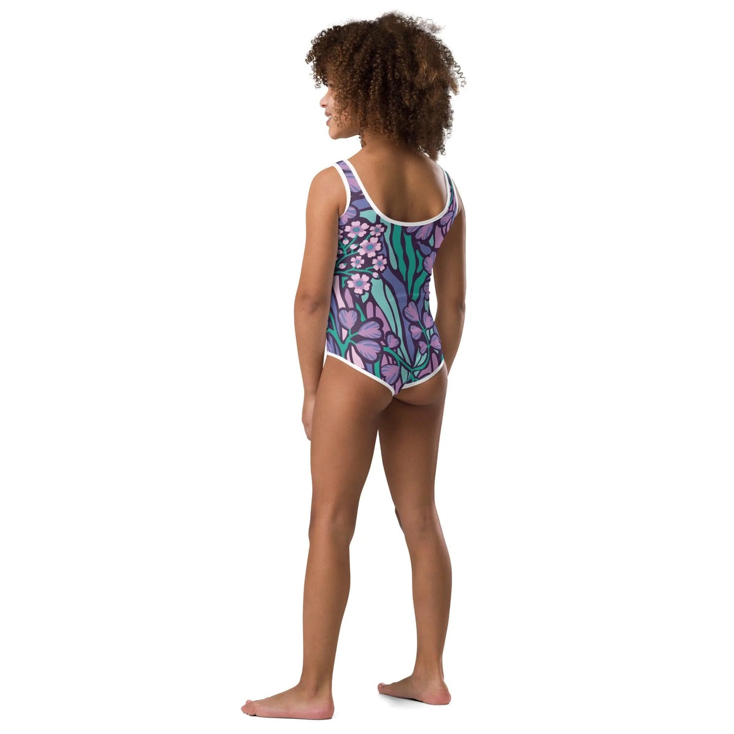 UPF 40+ Floral Kids Swimsuit - Party Wave Surf Store