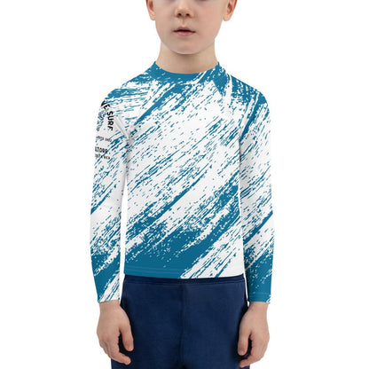 UPF 50+ Blue/white Kids Rashguard - Party Wave Surf Store