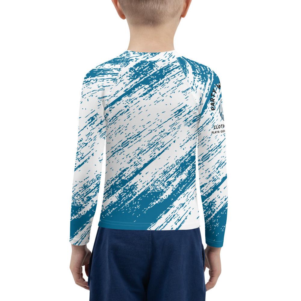 UPF 50+ Blue/white Kids Rashguard - Party Wave Surf Store