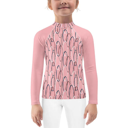 UPF 50+ Fitted Kids Pink Rashguard - Party Wave Surf Store