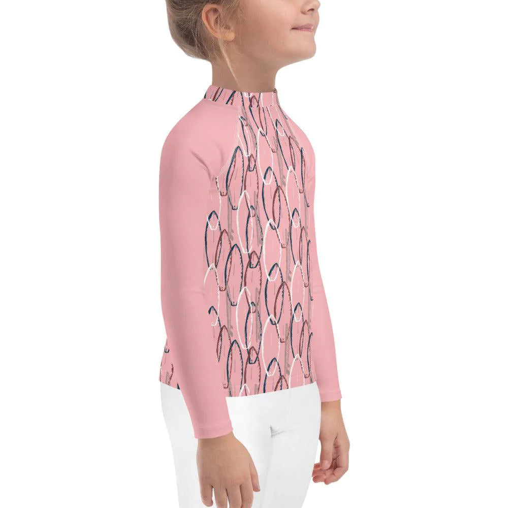 UPF 50+ Fitted Kids Pink Rashguard - Party Wave Surf Store