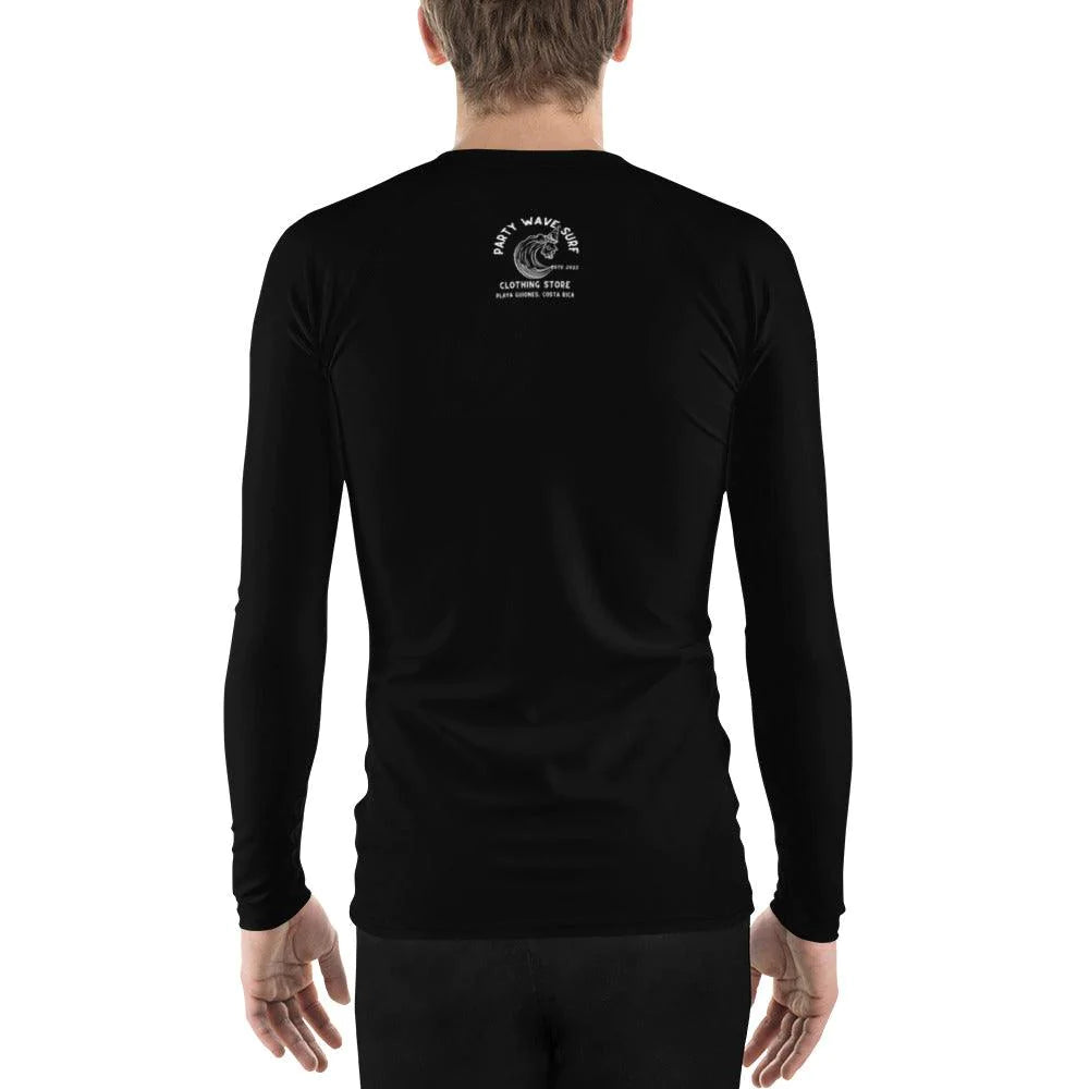 UPF 50+ Men's Black Rashguard - Party Wave Surf Store