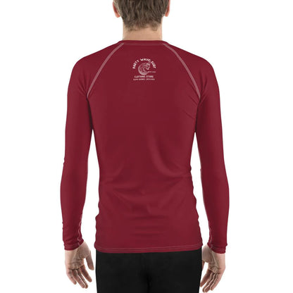 UPF 50+ Men's Burgundy Rashguard - Party Wave Surf Store