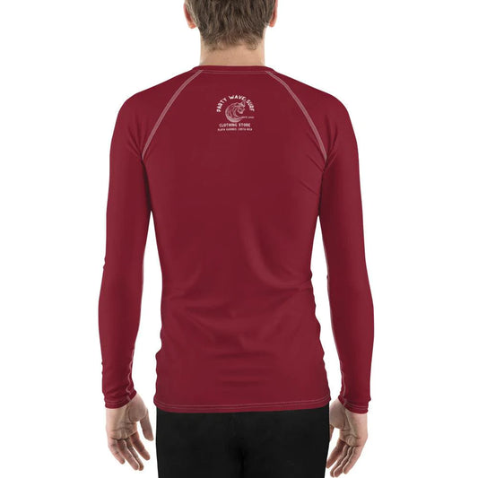 UPF 50+ Men's Burgundy Rashguard - Party Wave Surf Store