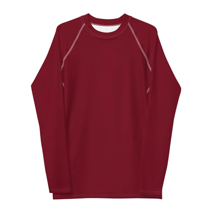 UPF 50+ Men's Burgundy Rashguard - Party Wave Surf Store