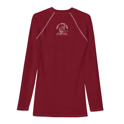 UPF 50+ Men's Burgundy Rashguard - Party Wave Surf Store