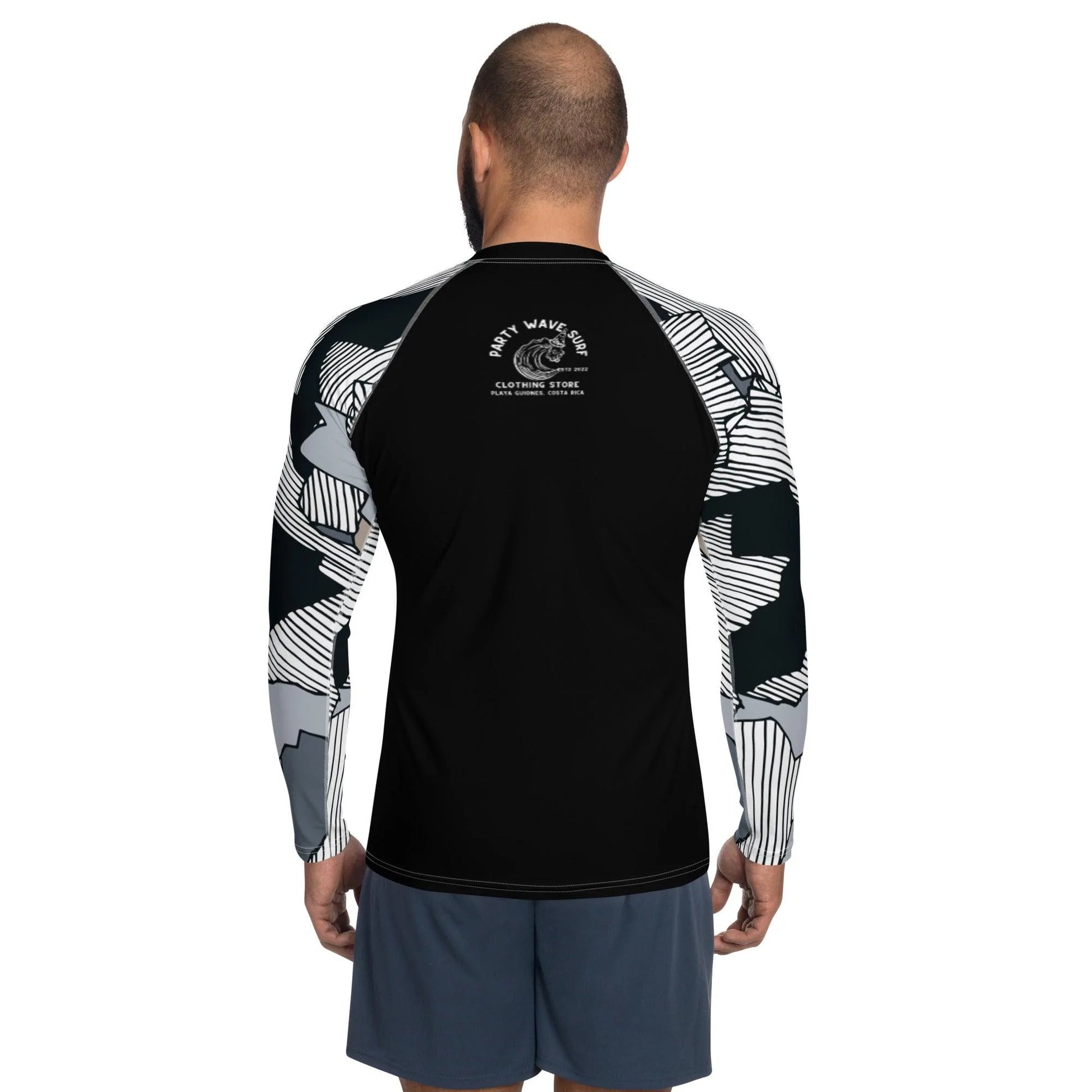 UPF 50+ Men's Stripped Rashguard - Party Wave Surf Store