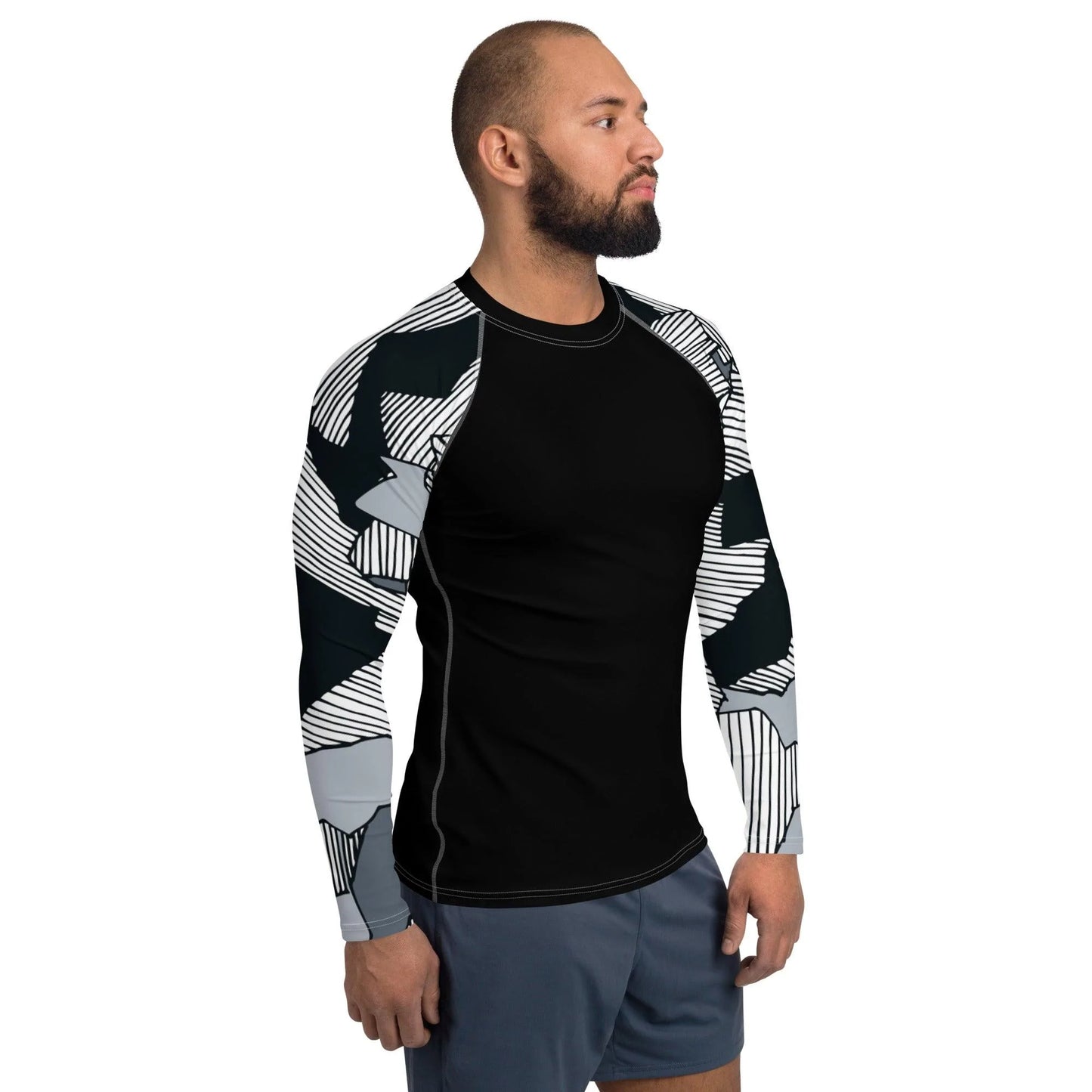 UPF 50+ Men's Stripped Rashguard - Party Wave Surf Store