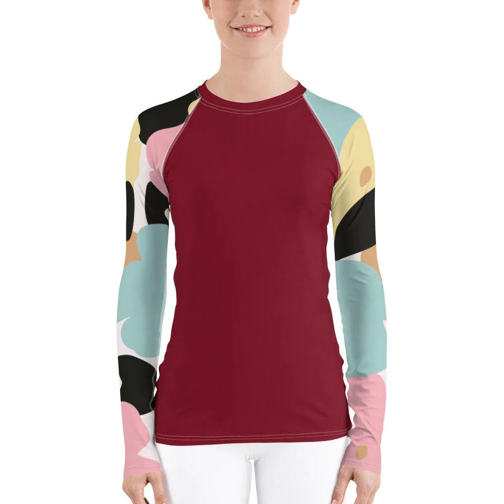 UPF 50+ Women's Flower Rashguard - Party Wave Surf Store