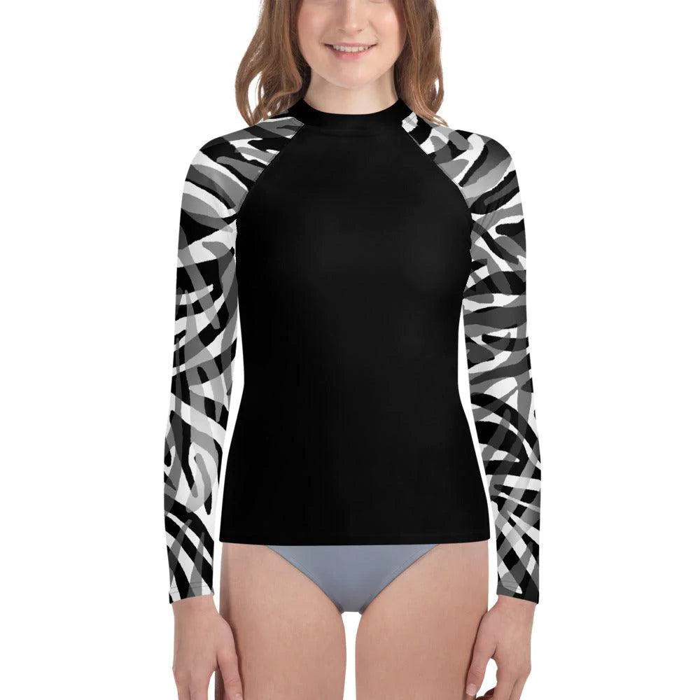 UPF 50+ Zebra Rashguard - Party Wave Surf Store