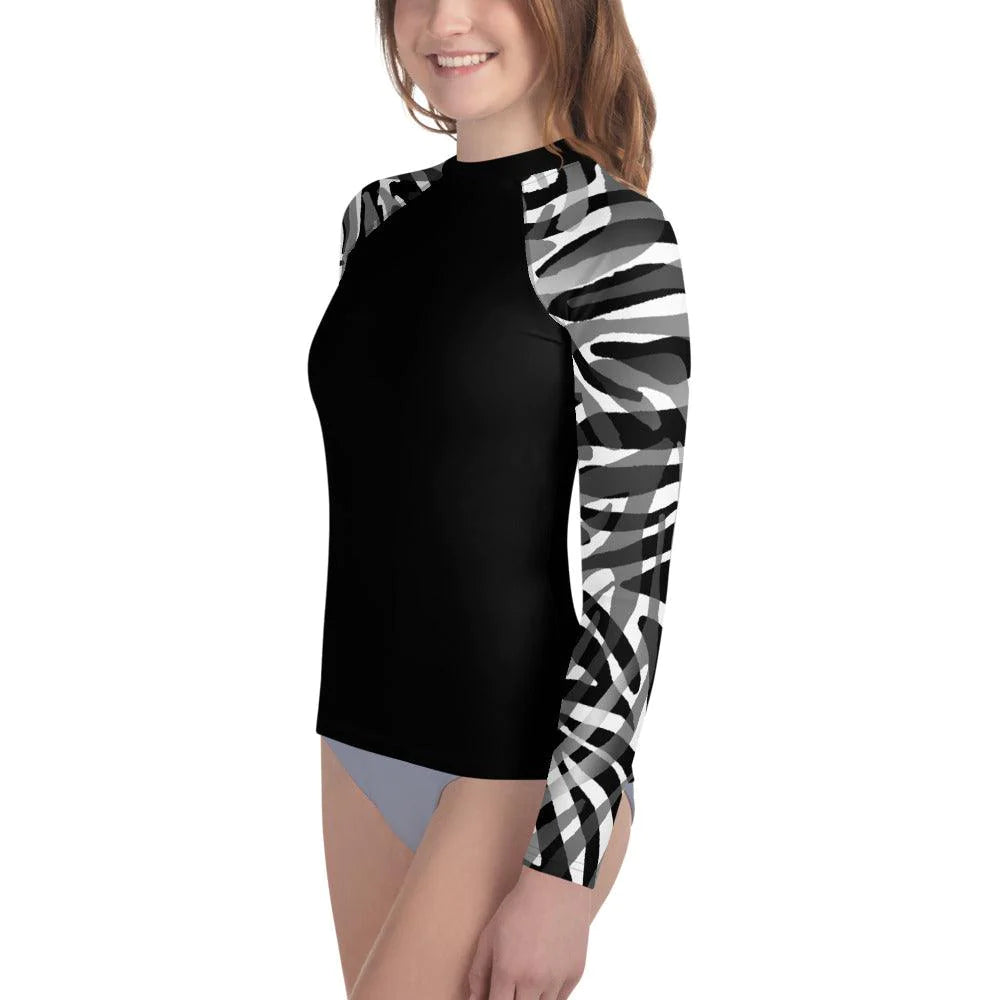 UPF 50+ Zebra Rashguard - Party Wave Surf Store