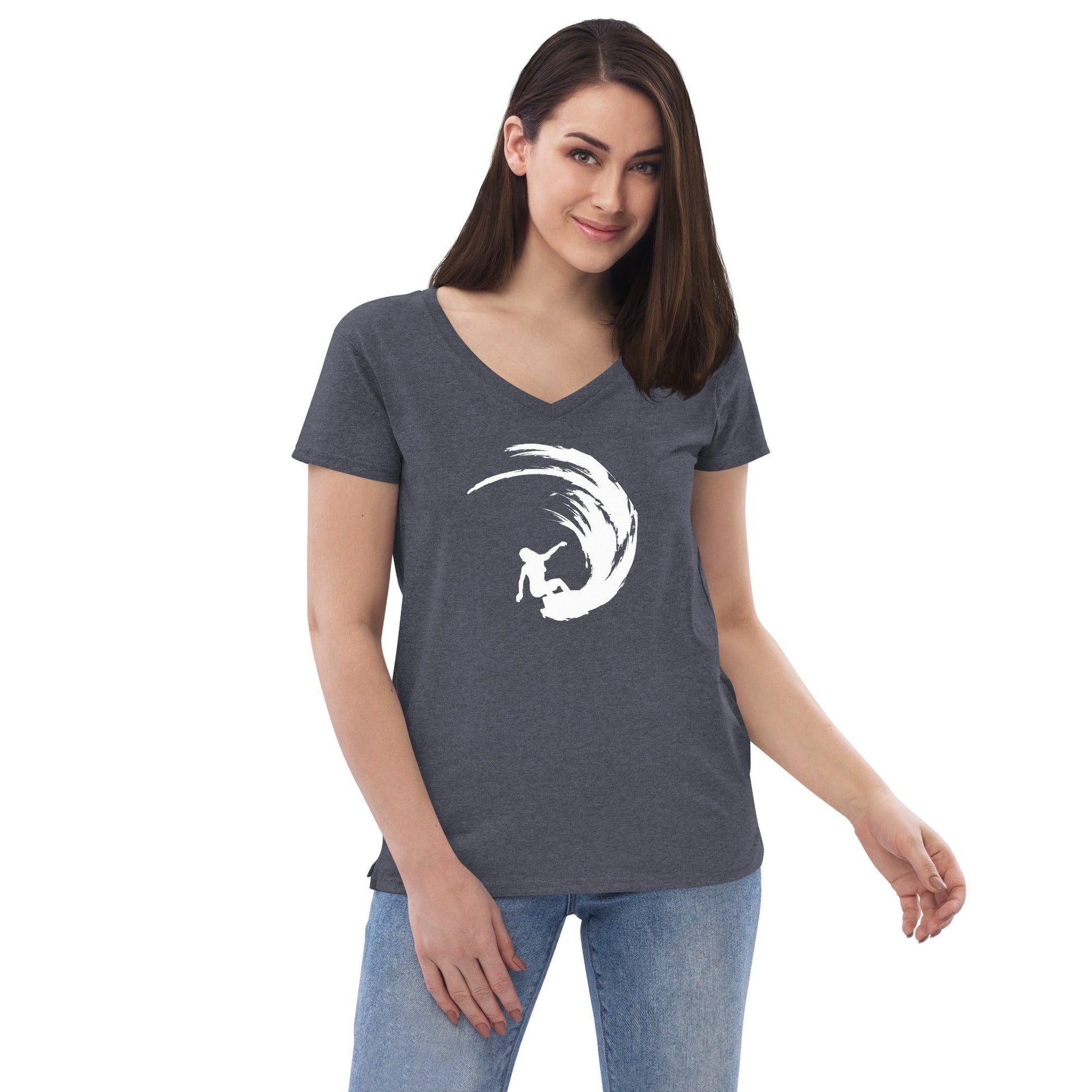 Women’s Recycled V-neck T-shirt - Party Wave Surf Store