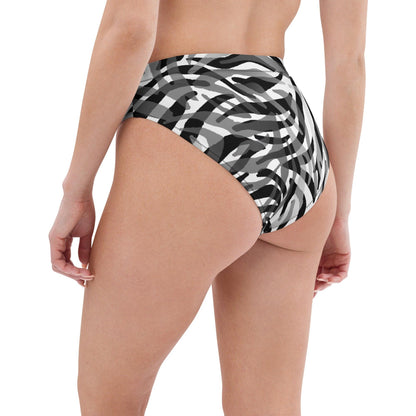 Zebra Recycled High-waisted Bikini Bottom - Party Wave Surf Store